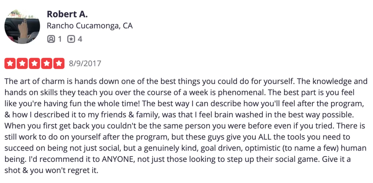 Robert A. Yelp review, best thing you could do for yourself