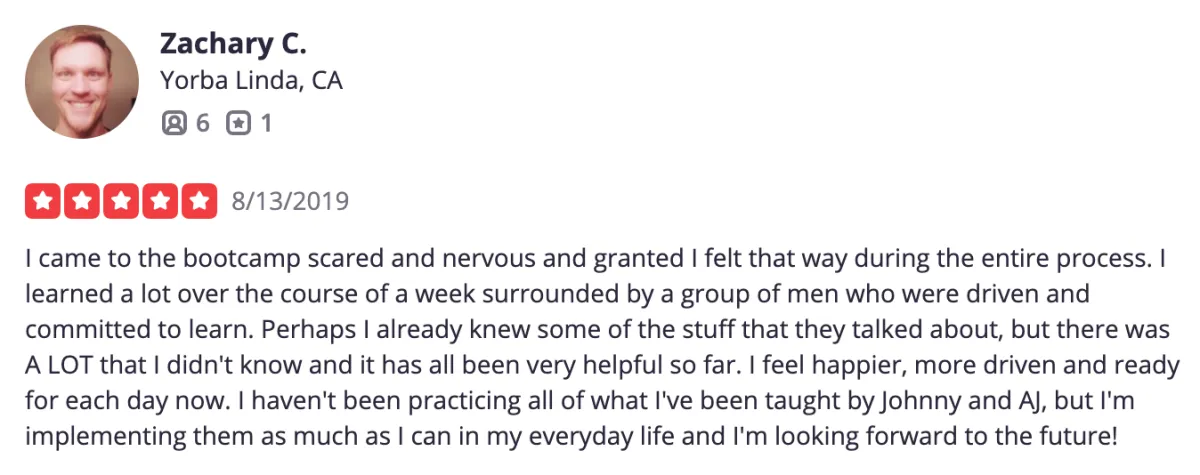 Zachary C. review about bootcamp experience